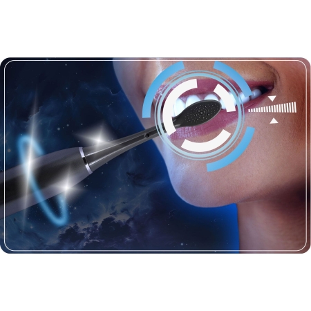 Szczoteczka soniczna do zębów, zestaw 2 szt, Berdsen Galaxy Duo, czarna, granatowa