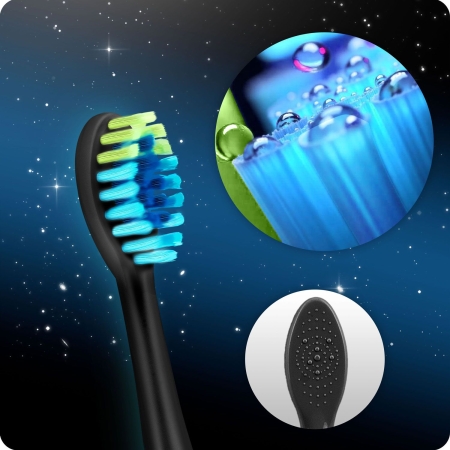 Szczoteczka soniczna do zębów, zestaw 2 szt, Berdsen Galaxy Duo, czarna, różowa