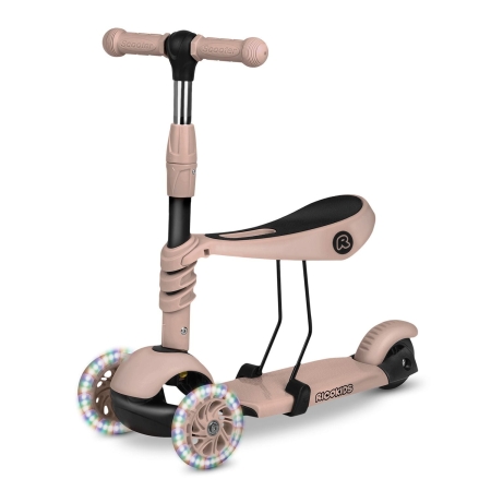 Hulajnoga trójkołowa, 3w1, Todi, 57x26x79 cm, beżowa