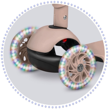 Hulajnoga trójkołowa, 3w1, Todi, 57x26x79 cm, beżowa