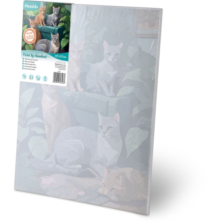 Obraz do malowania po numerach, 40x50 cm, Massido, Koty