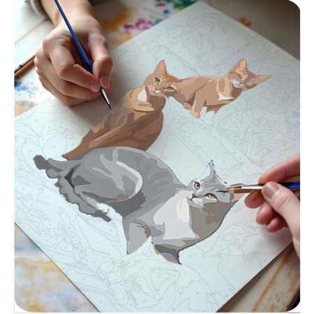 Obraz do malowania po numerach, 40x50 cm, Massido, Koty