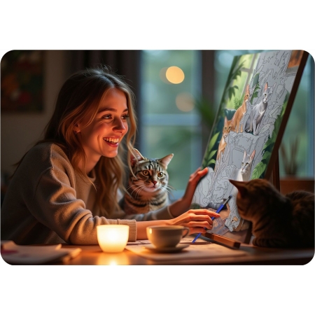 Obraz do malowania po numerach, 40x50 cm, Massido, Koty