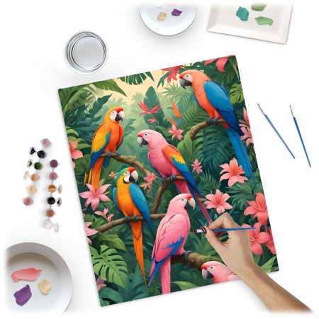 Obraz do malowania po numerach, 40x50 cm, Massido, Papugi