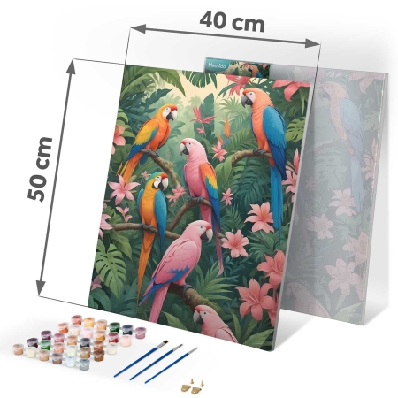 Obraz do malowania po numerach, 40x50 cm, Massido, Papugi