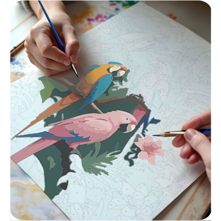 Obraz do malowania po numerach, 40x50 cm, Massido, Papugi