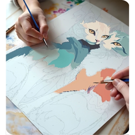 Obraz do malowania po numerach, 40x50 cm, Massido, Koty