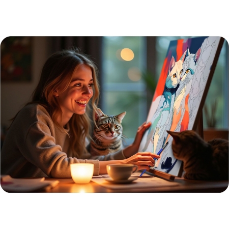 Obraz do malowania po numerach, 40x50 cm, Massido, Koty