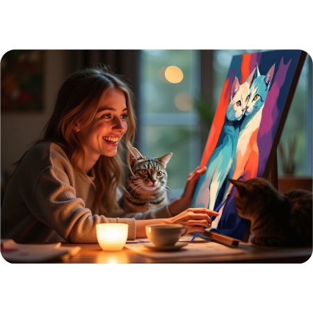 Obraz do malowania po numerach, 40x50 cm, Massido, Koty