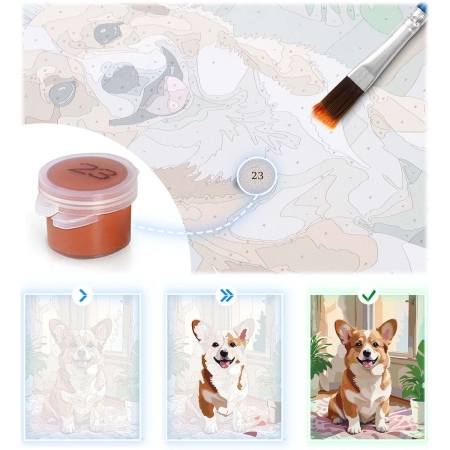 Obraz do malowania po numerach, 40x50 cm, Massido, Koty