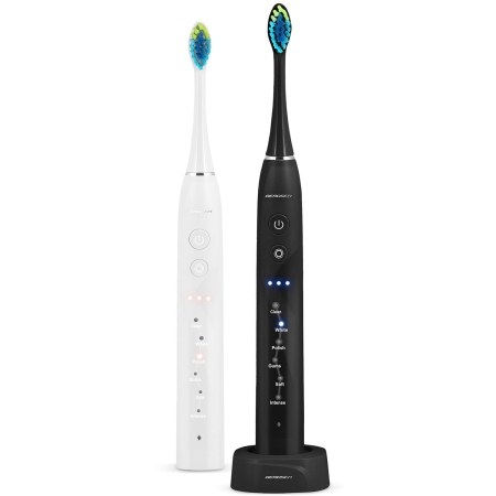 Szczoteczka soniczna do zębów, zestaw 2 szt, Berdsen Galaxy Duo, czarna, biała