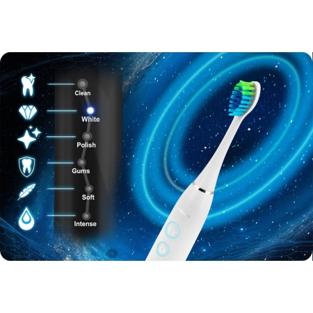 Szczoteczka soniczna do zębów, zestaw 2 szt, Berdsen Galaxy Duo, czarna, biała