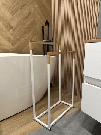 Wieszak na ręczniki, stojak łazienkowy, stojący, 45x22x76 cm