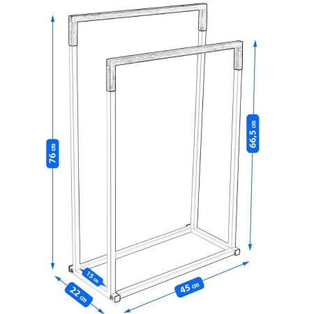 Wieszak na ręczniki, stojak łazienkowy, stojący, 45x22x76 cm