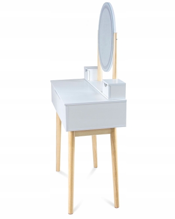 Toaletka z lustrem LED, kosmetyczna, VALIA, skandynawska, 80x40x142 cm
