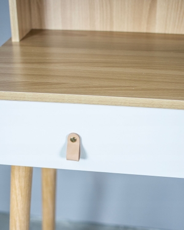 Toaletka kosmetyczna z lustrem, SCANDI, 80x40x122 cm, biała