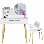 Toaletka z lustrem, SCANDI, skandynawska, 80x40x122 cm, biała