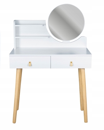 Toaletka z lustrem, SCANDI, skandynawska, 80x40x122 cm, biała