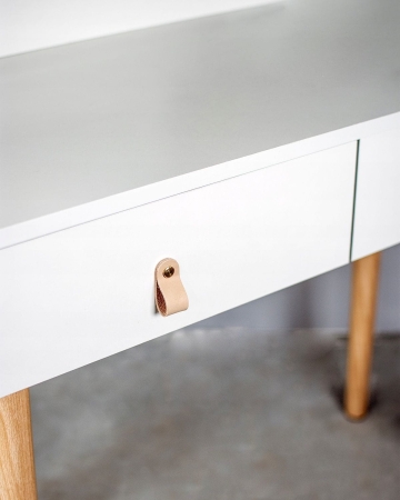 Toaletka z lustrem, SCANDI, skandynawska, 80x40x122 cm, biała