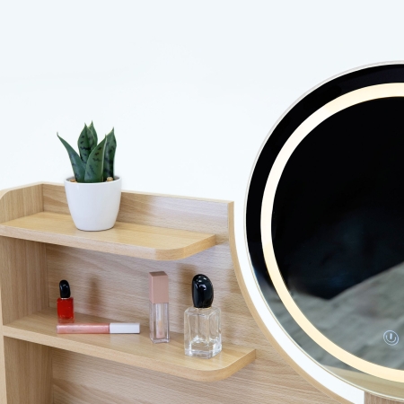 Toaletka z lustrem LED, SCANDI, kosmetyczna, 120x40x80 cm