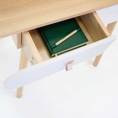 Toaletka z lustrem, kosmetyczna, skandynawska, 120x40x80 cm, jasny buk