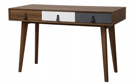 Duże biurko do gabinetu, biura, szuflady, 120x55x75 cm, brąz