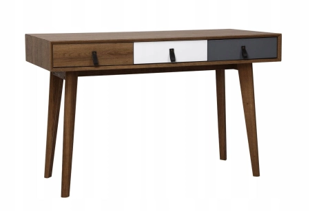 Duże biurko do gabinetu, biura, szuflady, 120x55x75 cm, brąz