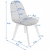 Zestaw 4 Krzeseł do salonu, POLO, jadalni, welur, 43x54x81 cm, szare
