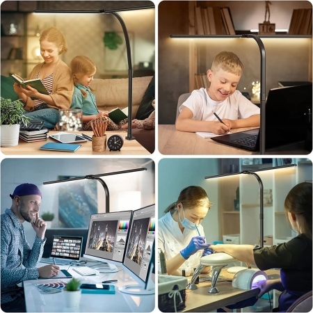 Lampka biurkowa, led, dostępnych 5 temperatur barwowych, czarna