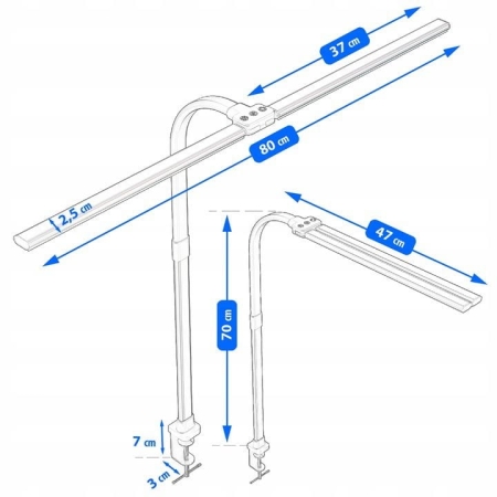 Lampka biurkowa, led, dostępnych 5 temperatur barwowych, czarna