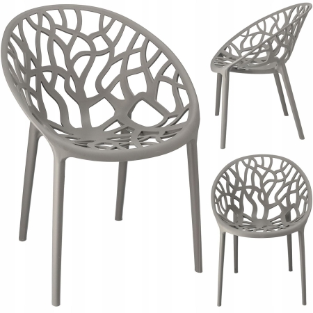 Krzesło ogrodowe ALMO, na taras, 58x56x80 cm, szare