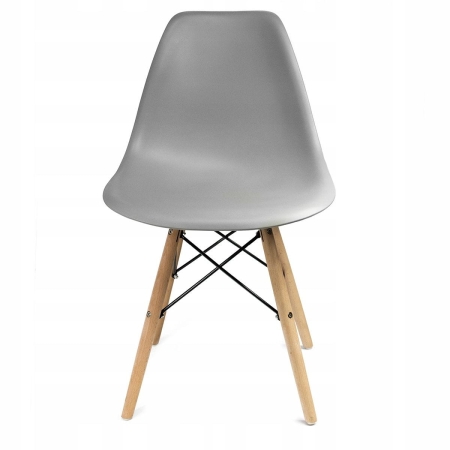 Krzesła skandynawskie, LUNA, plastikowe, 35x52x81 cm, 4 sztuki, szare
