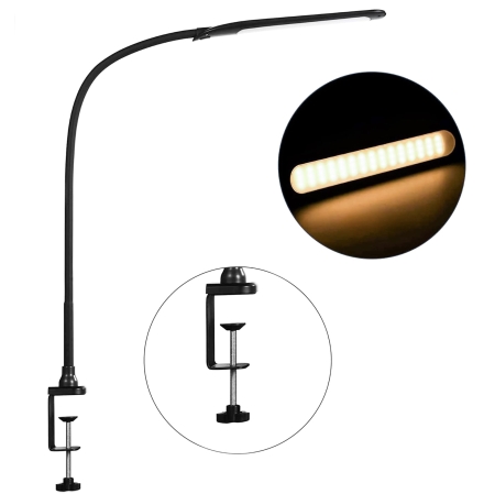 Lampka szkolna, led, biurkowa, regulowana, czarna