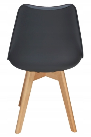 Krzesła OSLO, ekoskóra, 4 sztuki, 48x55x81 cm, czarne