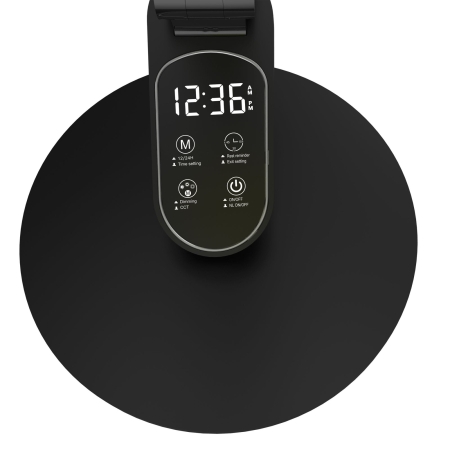 Klasyczna lampka biurkowa, szkolna, zegarek, led, czarna