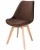 Krzesło tapicerowane, welurowe, ELANO, 49x34x82 cm, brązowe