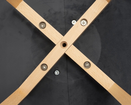 Krzesło tapicerowane, welurowe, ELANO, 49x34x82 cm, czarne