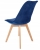 Krzesło tapicerowane, welurowe, ELANO, 49x34x82 cm, granatowe