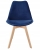 Krzesło tapicerowane, welurowe, ELANO, 49x34x82 cm, granatowe