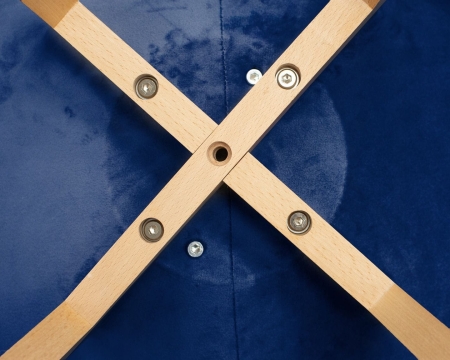 Krzesło tapicerowane, welurowe, ELANO, 49x34x82 cm, granatowe