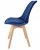 Krzesło tapicerowane, welurowe, ELANO, 49x34x82 cm, granatowe