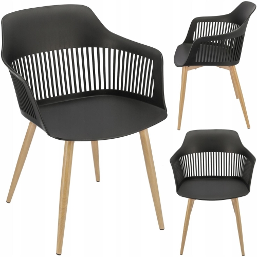 Przejdź do produktu Krzesło VASEN, plastikowe, 47x52x82 cm, czarne