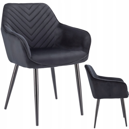 Krzesło NAPOLI, tapicerowane do jadalni, 56x57x82 cm, czarne