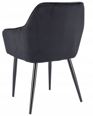 Krzesło NAPOLI, tapicerowane do jadalni, 56x57x82 cm, czarne