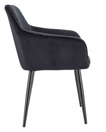 Krzesło NAPOLI, tapicerowane do jadalni, 56x57x82 cm, czarne