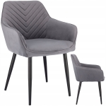 Krzesło NAPOLI, tapicerowane do jadalni, 56x57x82 cm, szare