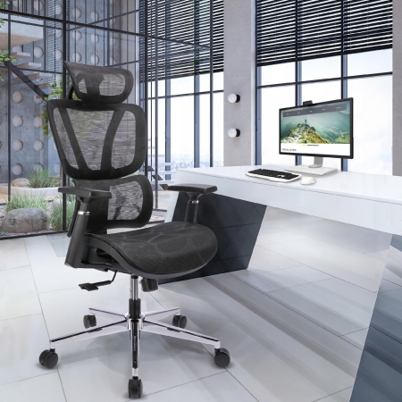 Fotel ergonomiczny, RENO, gabinetowy, czarny
