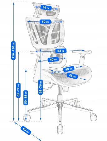 Fotel ergonomiczny, RENO, gabinetowy, czarny