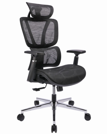 Fotel ergonomiczny, RENO, gabinetowy, czarny