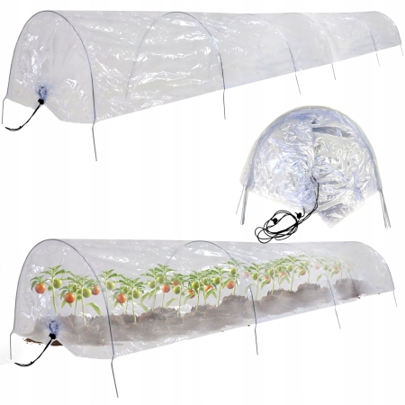 Tunel ogrodowy, mini szklarnia ogrodowa, 2 sztuki, 300x30x45 cm, biały